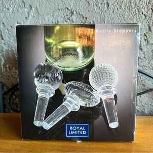 Royal Limited Crystal 3 Bottle Stopper Wine Set